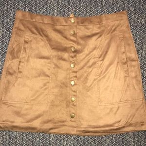 Suede brown skirt